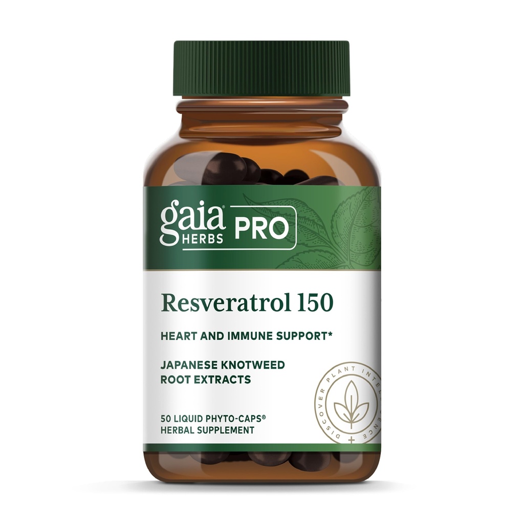 GAIA HERBS PRO Resveratrol 150 - Kalp Sağlığı ve Immune Support - Contains Japanese Knotweed - Vegan, Soy-Free & Gluten-Free - 50 Liquid Phyto-Caps (25 hizmet)
