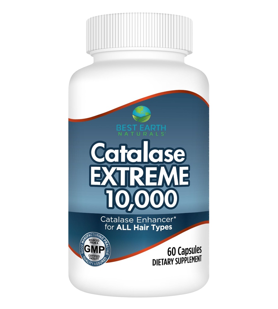 Best Earth Naturals Catalase Extreme Supplement 10.000 with Saw Palmetto, Biotin, Fo-Ti, PABA - Hair Supplements for Strong Hair - 60 Capsules (30-Day Supply)