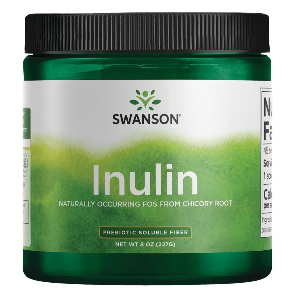 Swanson Inulin - Prebiyotik ► Fiber Toz Prodüksiyon Digestive Health - Doğal Occurring FOS from Chicory Root Supporting General Gut Performansı - (8 oz each)