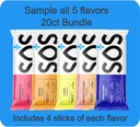 SOS Hydration, Electrolyte Toz Paketleri - Low-Calorie, Low Sugar, Rapid Rehidr, ABD'de Made in USA, Keto & Vegan Friendly 5-Flavor Diversity Pack, 20 Sticks