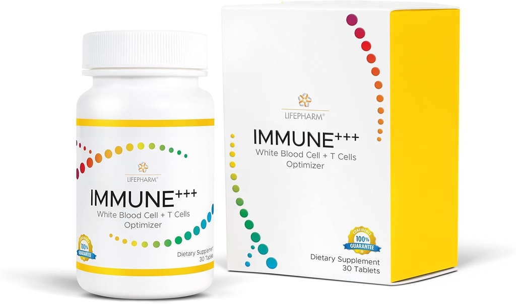IMMUNE+++ Vital Essentials Vitamin C Supplement - 500 mg - Herbal ve Botanik Malzemeler 3 Güçlü Kızlık Immunity - Beyaz Kan Hücrelerini ve T Hücrelerini Arttırmak - 30 Tablet - 30 Tablet -