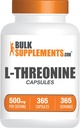 BulkSupplements.com L-Θρεονίνη Κάψουλες - L-Θρεονίνη Συμπλήρωμα, Θρεονίνη 500mg - Amino Acid Συμπλήρωμα, Χωρίς Γλουτένη, 1 Κάψουλα ανά Σερβίρισμα, 365 Κάψουλες (Pack of 1)