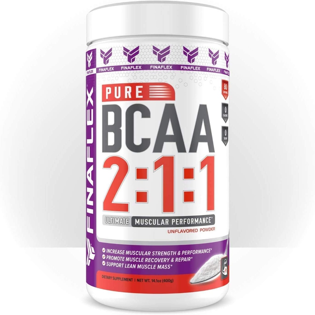 İAFLEX Pure BCAA 2:1, Unflavored - 14.1 oz - Güçlü, Kurtarma ve Performansı - 2:1 Leucine, Isoleucine & Valine + Vitamin C - 80 Servisler