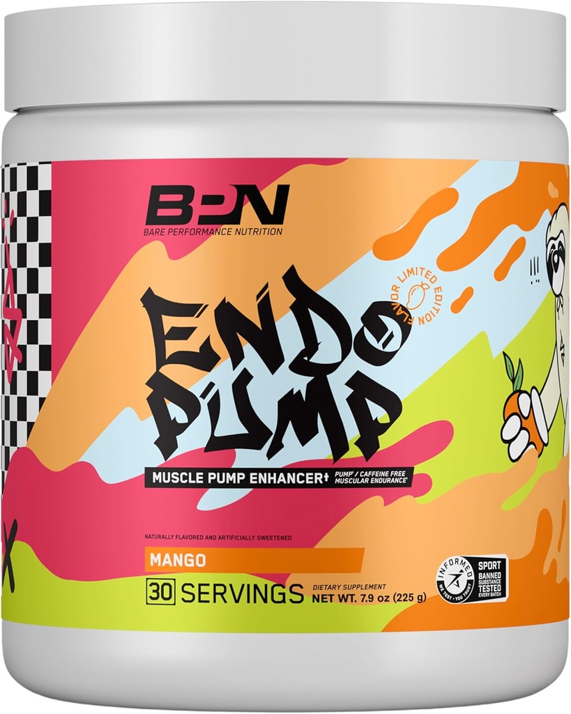 BARE PERFORMANCE NUTRITION, BPN EndoPump Pre-Workout Muscle Pump Advancedr w/L-Citrulline, Artan Kan Akış/Oxygen Transport to Muscles, 30 Hizmet, Mango
