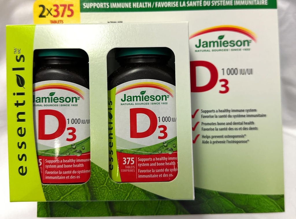 Jamieson Βιταμίνη D3 1000Iu Δισκία-( 2X375), 750 Μέτρα