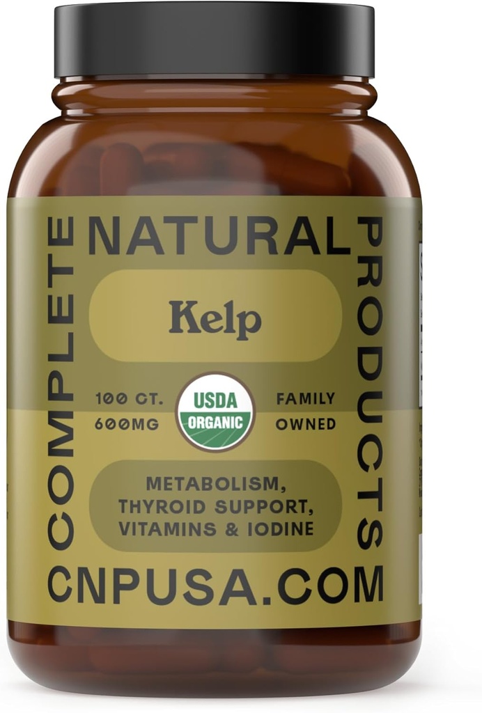 Ολοκληρωμένο συμπλήρωμα σκόνης Kelp Ακατέργαστης Θάλασσας - 600mg κάψουλες 100 χάπια σε σκόνη Ακατέργαστα φύκια & Thyroid συμπλήρωμα υποστήριξης