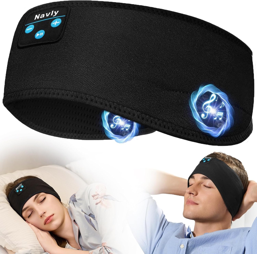 Navly Sleep Foots, 10Hrs Sports Headband with Soft Cozy Earbuds Comfortable, Foots Headband with Ultra-Thin HD Stereo Speakers Perfect for Workout,Running,Yoga,Travel