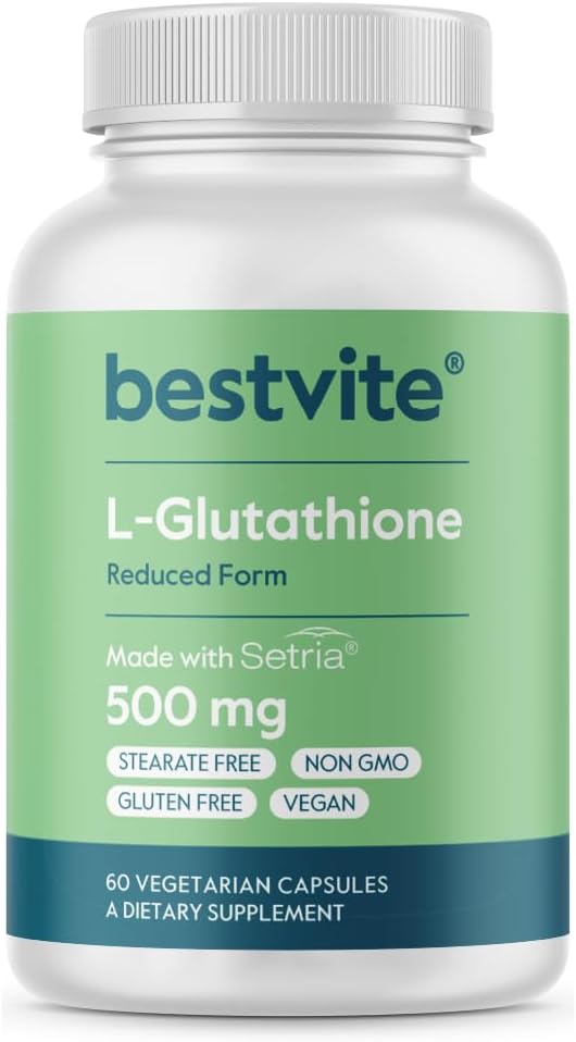 BESTVITE L-Glutathionone 500mg w Setria (60 Veggie caps) - Όχι Stearates - Vegan - Χωρίς γλουτένη - Μη ΓΤΟ
