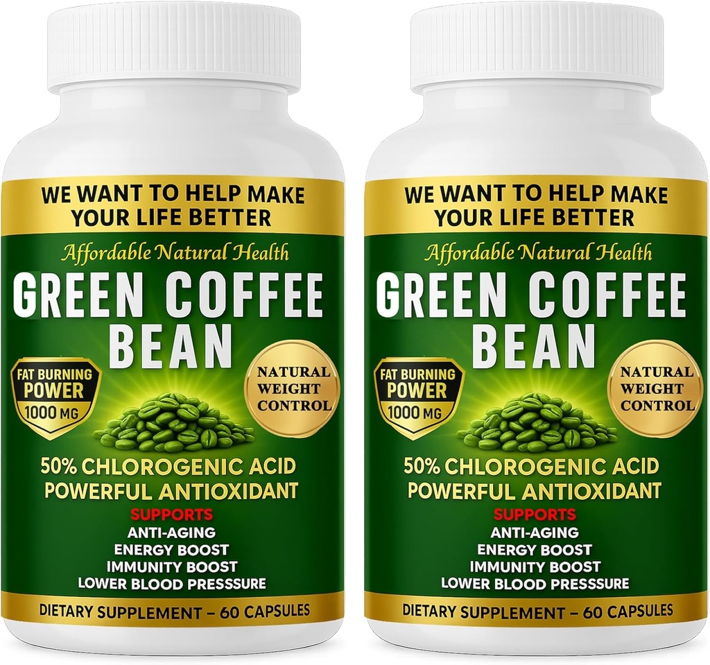Green Coffee Bean Extract, 100% Pure Green Coffee Bean Capsules,% 50 klorojenik asit, 10.000 mg Güçlü, 120 Capsules, 4 Ay Supply, Non-GMO ve Gluten Ücretsiz, Geleneksel Herbal Supplement