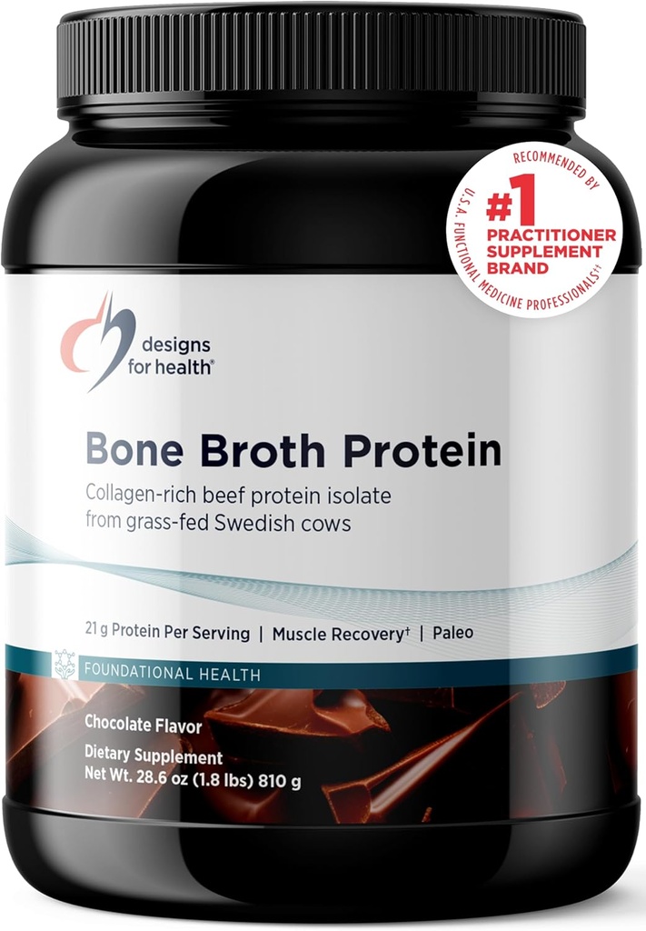 Sağlık Bone Broth protein Toz için tasarımlar - 21g Grass-Fed, Collagen-Rich sığır proteini - Çikolata, Paleo, Non-GMO, Süt-Free (30 Hizmet / 810g)