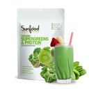 Sunfood Organic Supergreens & Protein - Yeşiller Superfood Toz, Organik Protein Toz, Bitki bazlı Vegan Protein, Gut Health w/Chlorella & Spirulina için Süper Yeşiller - 8 oz Protein