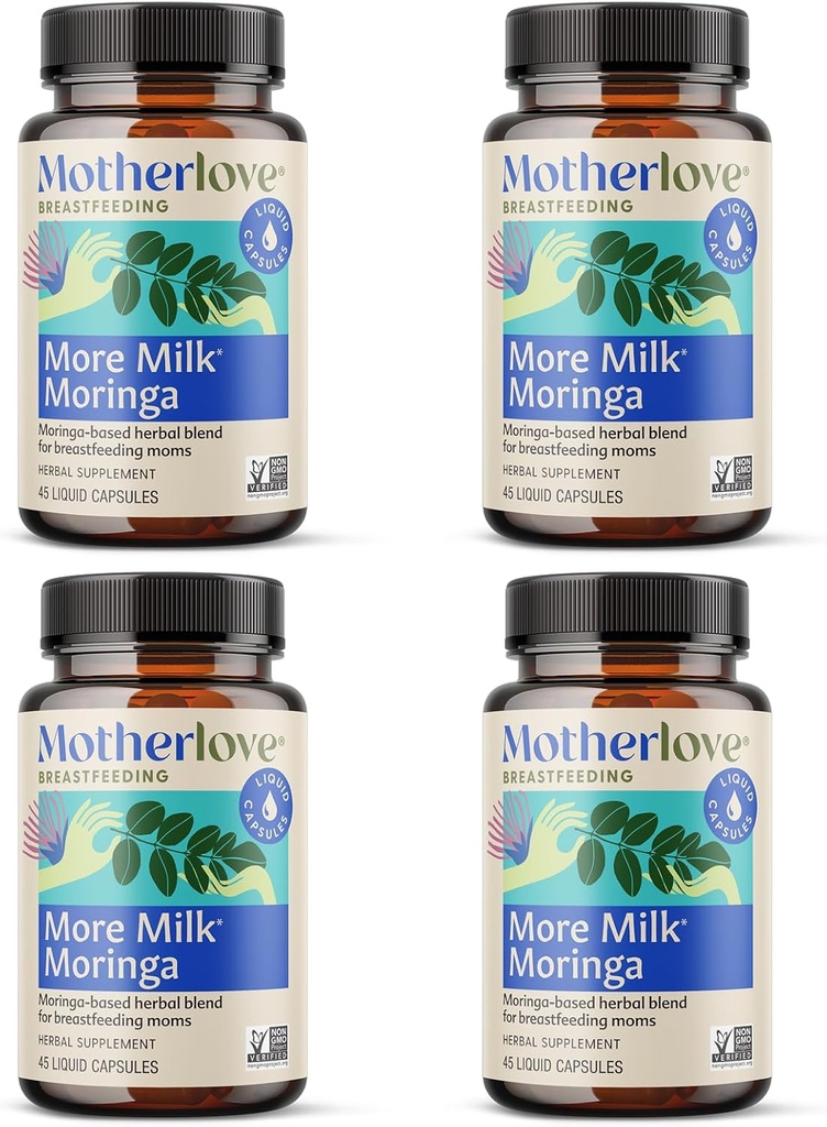 Motherlove More Milk Moringa (180 Liquid caps) Meme Sütunu Desteklemek için Moringa-Based Lactation Supplement -Non-GMO, Organik Herbs, Vegan, Kosher