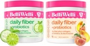 Daily Fiber Supplement Bundle with Collagen, Probiotics, Electrolytes & Hydration Support - Αγγούρι Lime Mint & Peach Mango Flavors - Προάγει Digestive, Skin Health, Gut Balance - 32 Υπηρεσίες