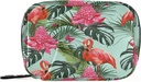 Tropikal Flamingo Palm Pill Organizer Case Summer Floral 7 Günlük Seyahat Pill Box ile Rolls Portatif Haftalık Vitamin Tıp Tamamlayıcı Pouch Bag