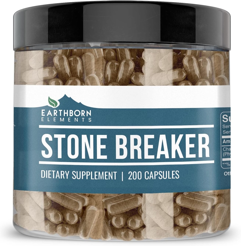 Earthborn Elements Chanca Piedra (Stone Breaker), 200 Capsules, Pure & Undiled, No Wordss