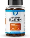 Ηλιόλουστη λεκιθίνη 1200 MG 100 Softgels, 100-Ημέρες εφοδιασμού εγγυημένη καθαρή, μη-GMO, χωρίς σόγια, υποστηρίζει τον εγκέφαλο, την καρδιά, το νεύρο, την υγεία του ήπατος, τη γνωστική λειτουργία, την υγιή χοληστερόλη, τη φόρμουλα υψηλής απορρόφησης