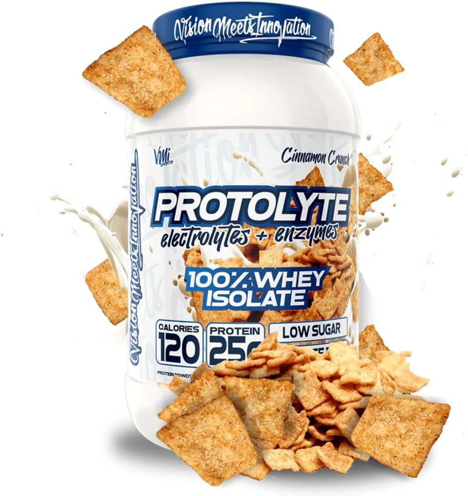 VMI Sports | ProtoLyte Whey Isolate protein Toz | Low Calorie Whey for Kilo Kaybı ve Kas Kazanma | Digestive Enzymes | Non-GMO (1.6 lb, Cinnamon Crunch)