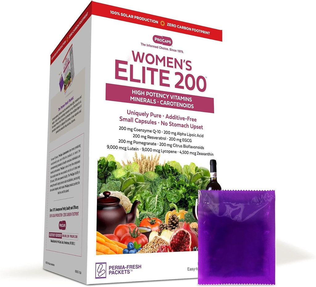 ANDREW LESSMAN Multivitamin - Women's Elite-200 120 Packets - Potent Nutrients Plus 200 mg Her Coenzyme Q10, Alpha Lipoic Acid, Resveratrol, EGCG, Pomegranate, Citrus Bioflavonononoyaklar. Katkı yok