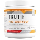 Gerçek Beslenme Pre Workout Toz - Erkekler ve Kadınlar için Doğal PreWorkout, Vegan BCAA Platinum Energy Toz, Keto Friendly - Yapay Flavors, Sweetners veya Dyes (Fruit Punch)