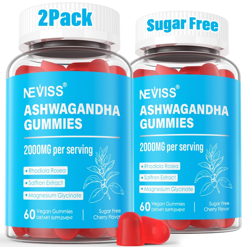 Ashwagandha Gummies, Μαγνήσιο Glycinate Gummies 2000mg για ενήλικες, βιταμίνη Β6, ψευδάργυρος, Rhodiola Rosea, βάλσαμο λεμονιού, Relaxation Support, Φυσικό Zzz, Εγκέφαλος, Μυς, Σταματίνα, Ενέργεια, Χωρίς ζάχαρη