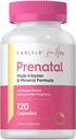 Carlyle Prenatal Vitaminler Kadınlar için | 120 Capsules | Multivitamin ve Mineral Formula Folic Acid | Non-GMO ve Gluten Free Supplement | For Her Her
