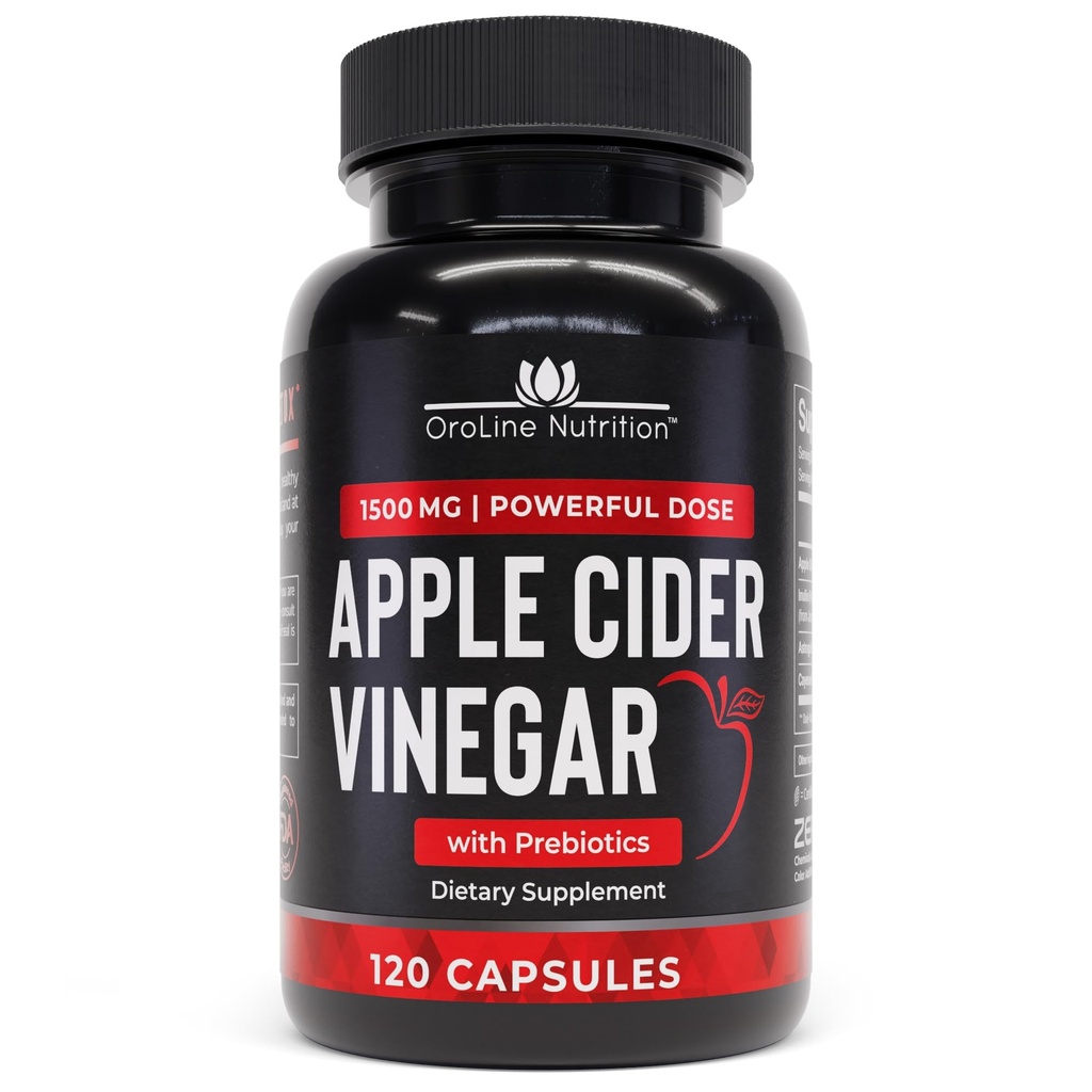 Apple Cider Vinegar Pills with Prebiyotik, 2 Ay Supply - Apple Cider Vinegar Capsules - Apple Cider Vinegar Supplements, Apple Vinegar Tabletleri - Enerji ve Kadınlar için Sağlık Desteği 1500 mg