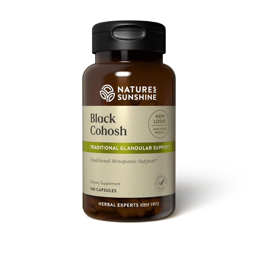 Nature's Sunshine Black Cohosh, 100 Capsules, Kadın Glandular Sistemini Destekler, Üreme Sağlığına Yardımcı Olabilir ve Dengeli Hormon Seviyelerini Teşvik Ediyor