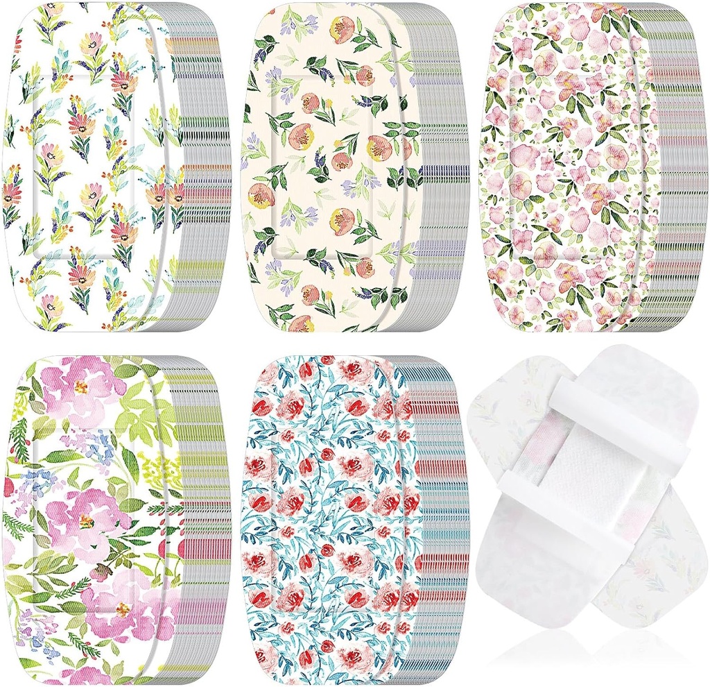 Sinmoe 100 Adet Büyük Bantajlar 2 x 4 inç Geçx Ücretsiz Büyük Maske Çiçek Yarası Bakımı Esnek Kumaşı Bakım ve Yaraları Korumak için Bantlar