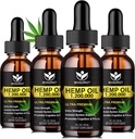 (4 Pack) Organik Hemp Oil -% 100 Doğal Hemp Oil Extract, Relaxation, Immune Support, Omega 3, 6, 9 Fatty Asits, Vegan - 30mL