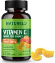 NATLO Tüm Gıda C Gummies, Vitamin C'den Acerola Cherry, Plant-Based Supplement, 60 Vegan-Friendly Gummies