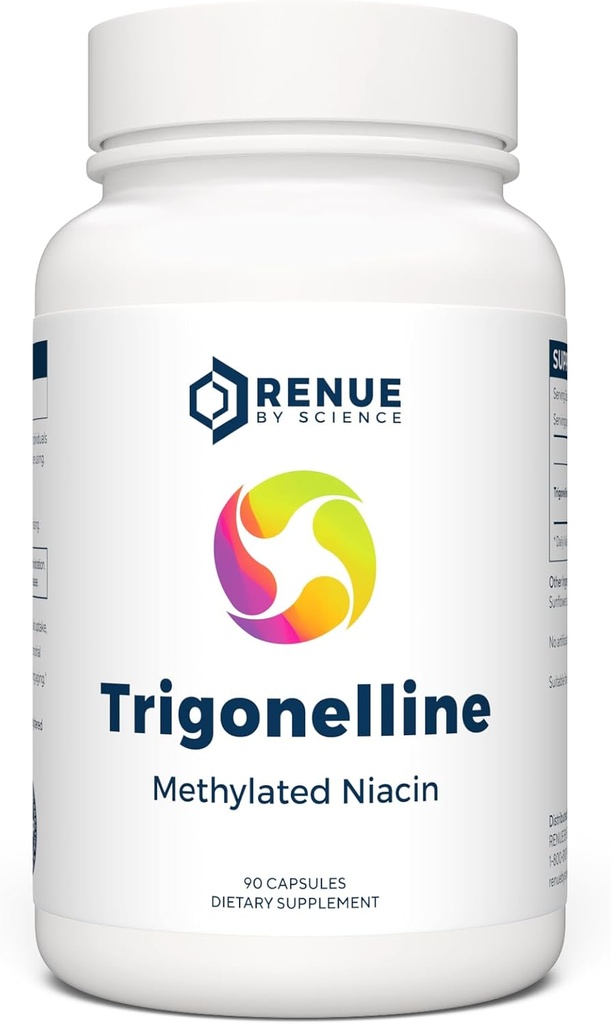 Renue By Science Trigonelline | High Strength Trigonelline TRG Metilated Niacin - 250 mg Trigonilline Supplement Capsules | Non-GMO | Made in the USA & Third-Party Tested
