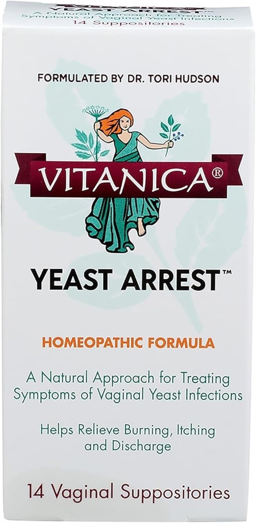 Vitanica Yeast Σύλληψη, Ομοιοπαθητικά Κολπικά Υποθετικά, για Συμπτώματα Μόλυνσης της Μαγιάς, Ανακουφίζει Κάψιμο, φαγούρα & Απαλλαγή, με Βορικό οξύ, Λάδι Τσάι & Προβιοτικά, Vegan (Σύλληψη της Μαγιάς, 14)