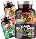 Number One Nutrition N1N Premium Super Fruits & Veggies Supplement [40 Whole Foods] και Vegan Multivitamin [86 Συστατικά, Plant-Based], 2 πακέτα