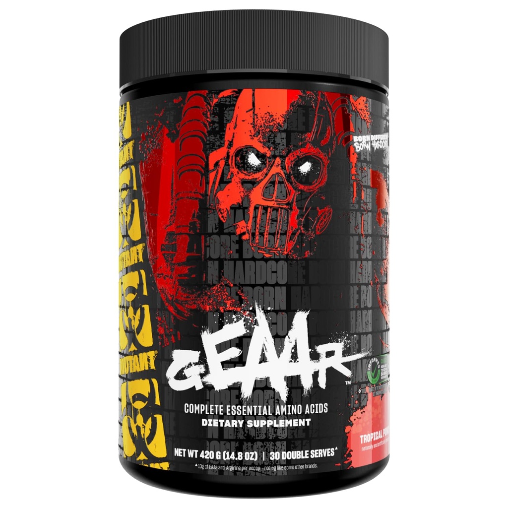 Mutant GEAAR - EAA Toz + Arginine, 7g BCAAs, 4g Leucine, Electrolytes, Coconut Water, 30 Hizmet - Meyve