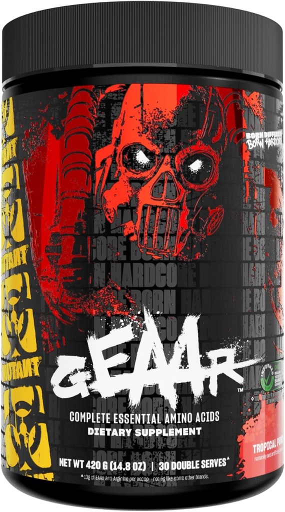 Mutant GEAAR - EAA Toz + Arginine, 7g BCAAs, 4g Leucine, Electrolytes, Coconut Water, 30 Hizmet - Meyve