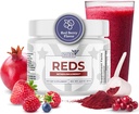Reds - Super Reds Σκόνη με 39 Superfoods, Antioxidant-Rich Red Powder Superfood, Probiotics & Digestive Ένζυμα για την Ενέργεια, Μεταβολισμός & Υγεία των Ούλων - Red Berry Flavor