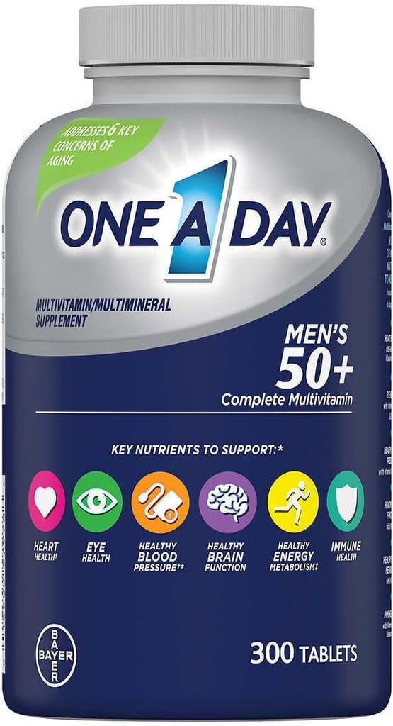 Bir Gün Erkek 50 Plus Avantajı Multi-Vitamins, 300 Kontin