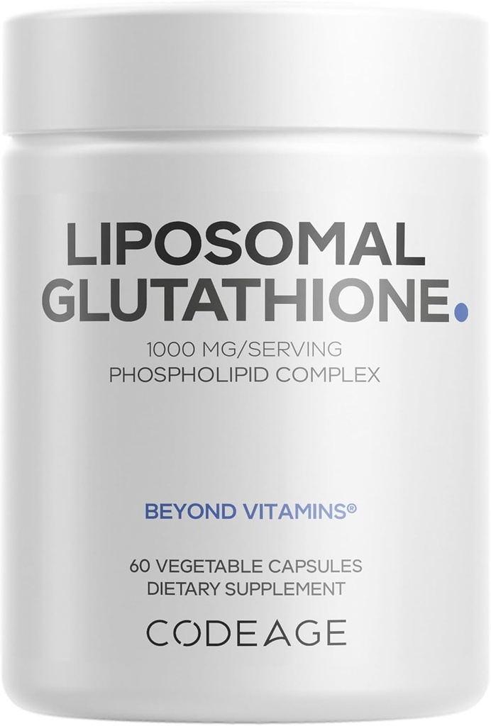 Kodage Liposomal Glutathione 1000 mg Supplement, High-Potency Azaltıd L-Glutathione - Liposomal Delivery - Phospholipids - Non-GMO, Gluten-Free - 60 Capsules