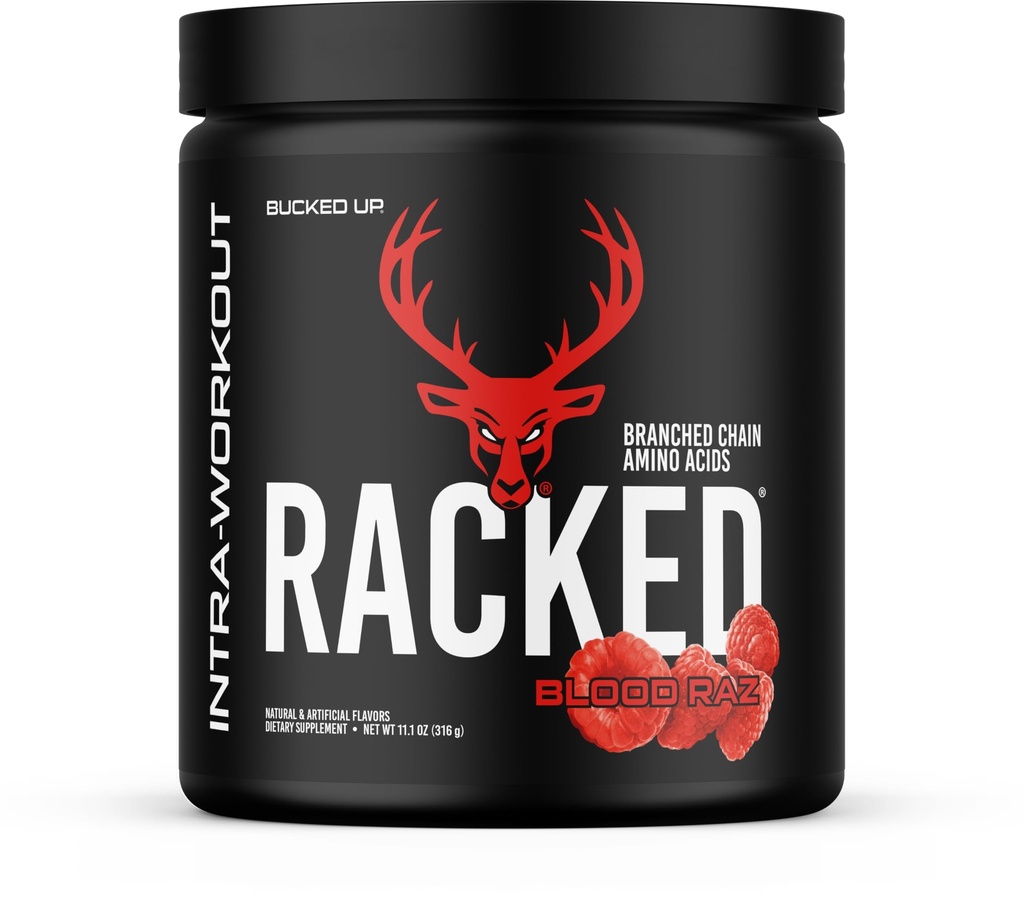 Bucked Up- BCAA RACKEDTM Şube Zincirli Amino Asitler | L-Carnitine, Acetyl L-Carnitine, GBB | Post Workout Recovery, Protein Synthesis, Lean Muscle BCAAs That You Can Feel! 30 Hizmet (Kan Raz)