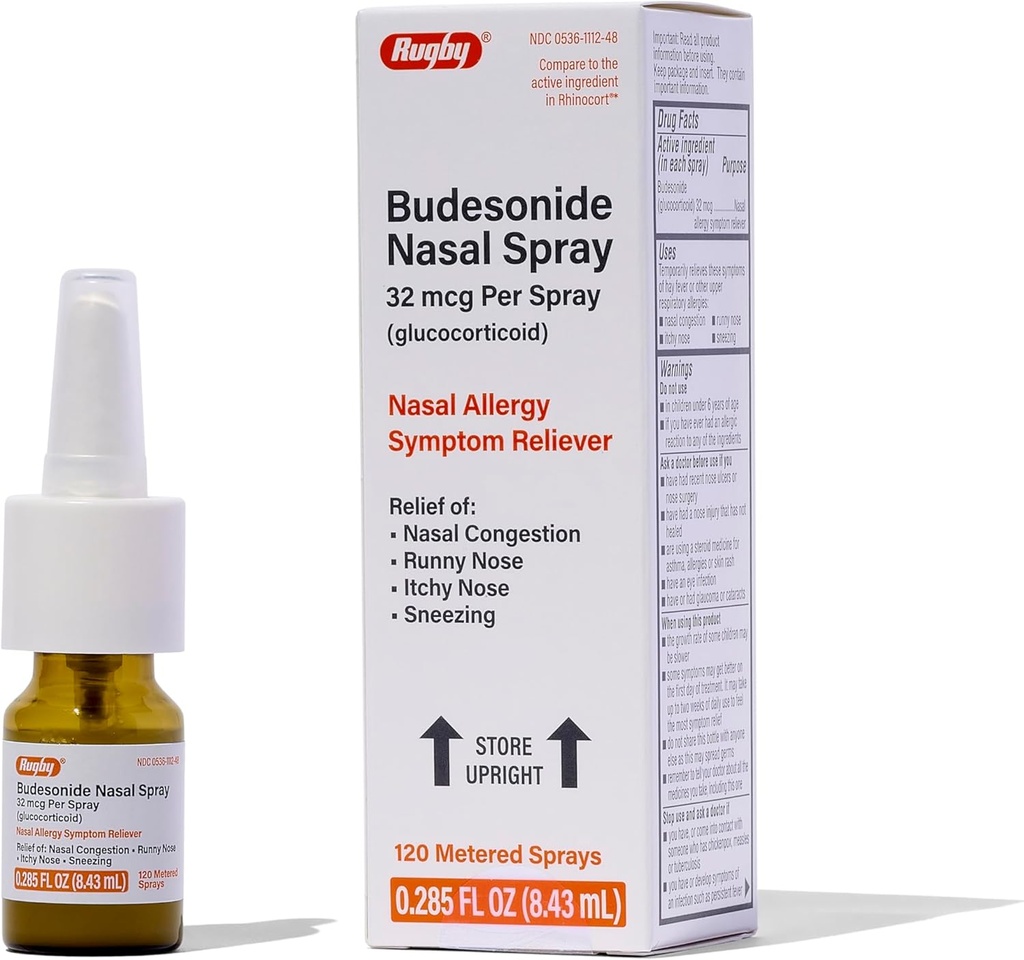Rugby Budesonide Nasal Mix - Alerji ve Nasal Congestion Relief - Alkol Özgür - 0.285 Fl. Oz.
