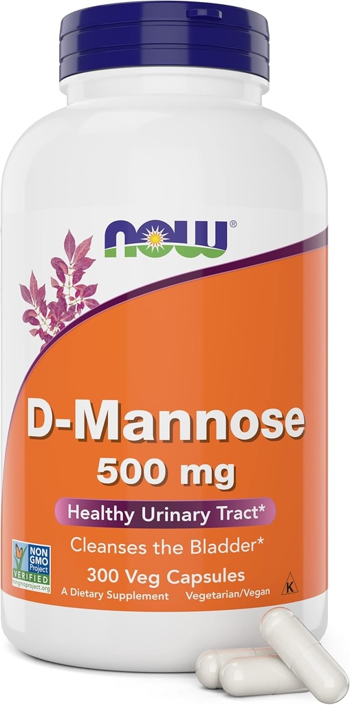 Şimdi D-Mannose 500 mg, 300 Capsules - Vegan, Kadınlar ve Erkekler için GMO Supplement - Sağlıklı Urinary Tract, Temizler The Bladderder
