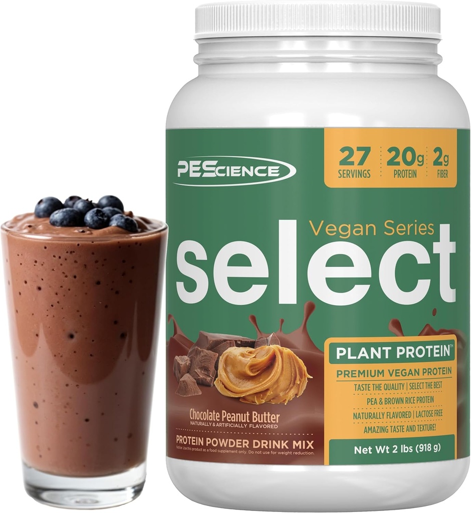 PE Science Select Vegan Protein Toz, Bitki bazlı Protein Toz, Şaşırtıcı Tadı, Smooth Texture, Pea ve Brown Rice Mix, Süt Free, Lactose Free, Gluten Free - Peanut Butter, 27 Hizmetler