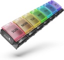 Fullicon Weekly Pill Box Organizer, 7 Day Tablet Κουτιά για Βιταμίνες και Συμπληρώματα, Easy to Open Large Medicine Box, Portable Medication Organizer for Travel