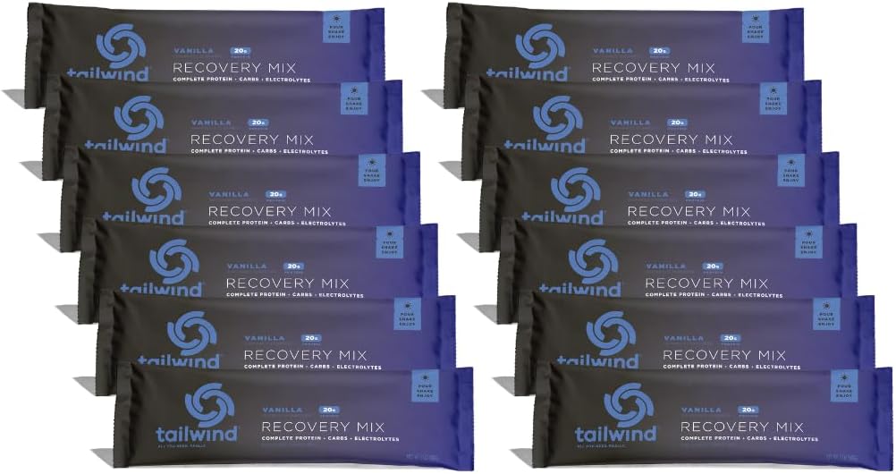 Tailwind Beslenme Kurtarma Mix, 20 Grams Tamam Protein, Carbohidratlar ve Electrolytes Toz İçilir Post-Workout, Gluten, Soy ve Süt, Vegan, 12 Hizmet, Vanilla