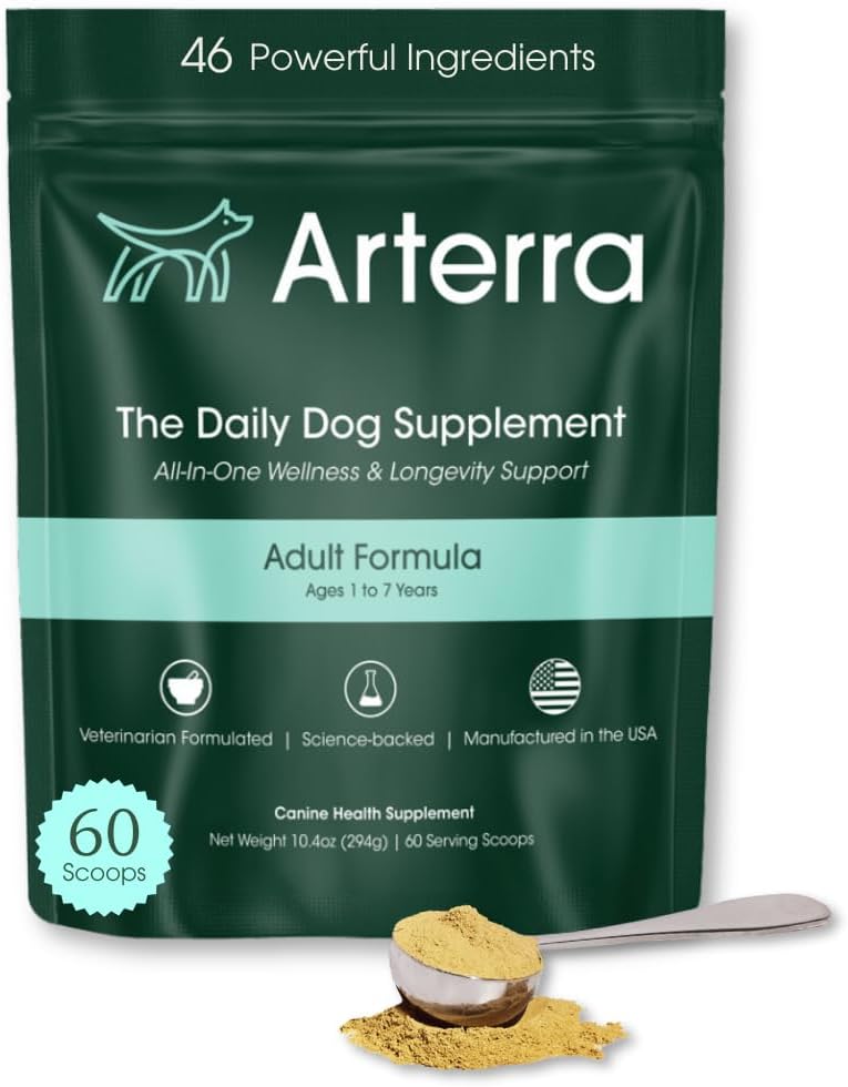 Adult Dog Powder Supplement & Food Topper – 46 Συστατικά για το έντερο, ανοσοποιητικό και εγκεφαλική υγεία – Καθημερινή μακροβιότητα πολυβιταμίνη για ολόκληρο το σώμα ευεξία 