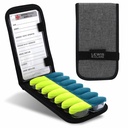 Lewis N. Clark Magnetic Folding Pill Organizer περίπτωση συμπλήρωμα για την εξωχρηματιστηριακή ιατρική, βιταμίνες συνταγή - 14 Slots, γκρι / μαύρο (B779)