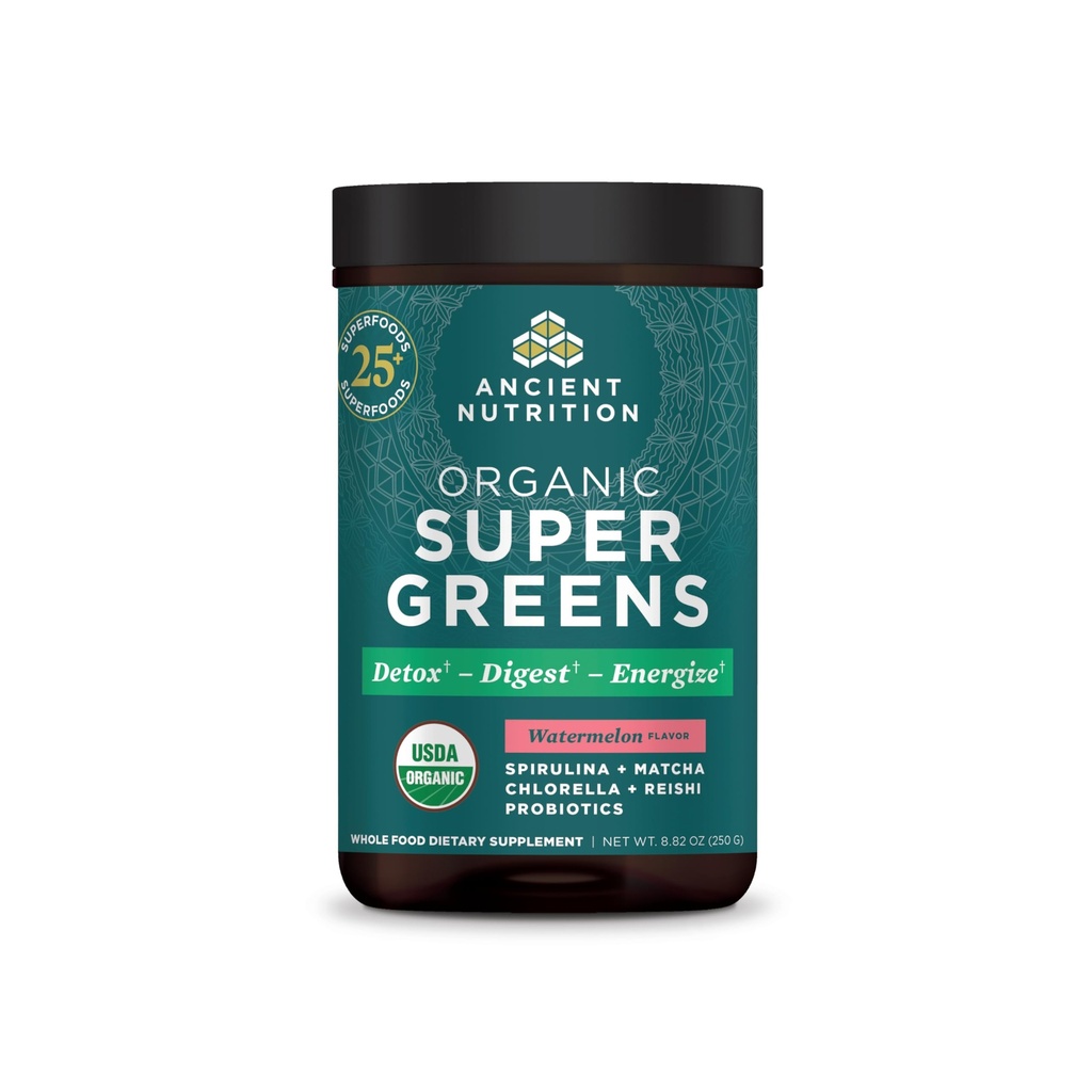 Eski Beslenme SuperGreens Toz Probiyotikleri, Organik Sumelon Flavor Yeşiller, Gerçek Meyvelerden, Sebzelerden ve Herbs'den yapılan, Digestive and Energy Support için, 25 Hizmet, 8.82oz