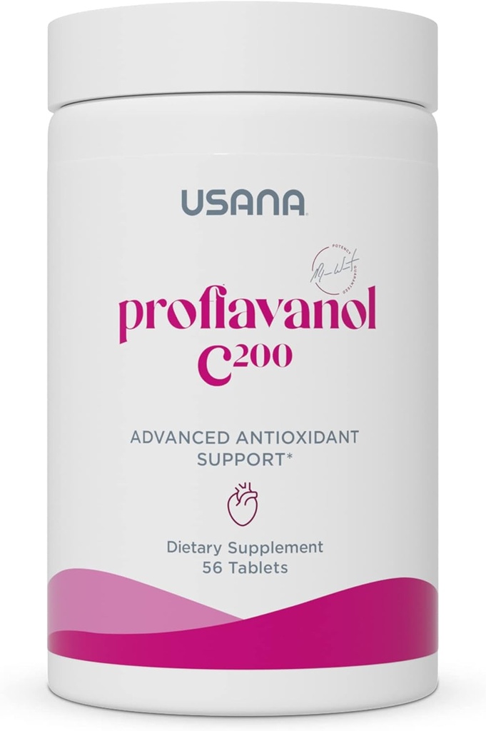 USANA Proflavanol C200 - Προηγμένο Αντιοξειδωτικό με Βιοφλαβανοειδή και Βιταμίνη C για την Υγεία της Καρδιάς - 56 Tablets - 28 Day Supply