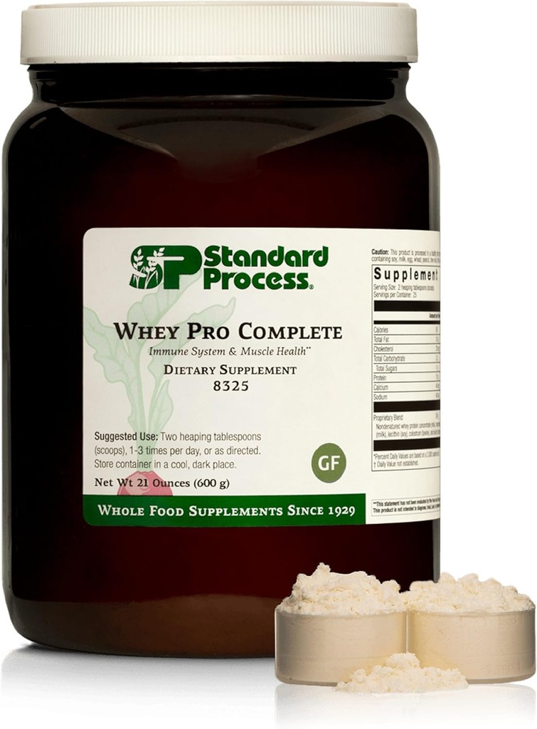 Standard Process Inc. Whey Pro Complete - Whole Food Immune Support with Colostrum, Chicory Root and Whey Protein Powder - 21 Ounce, 25 Servings
