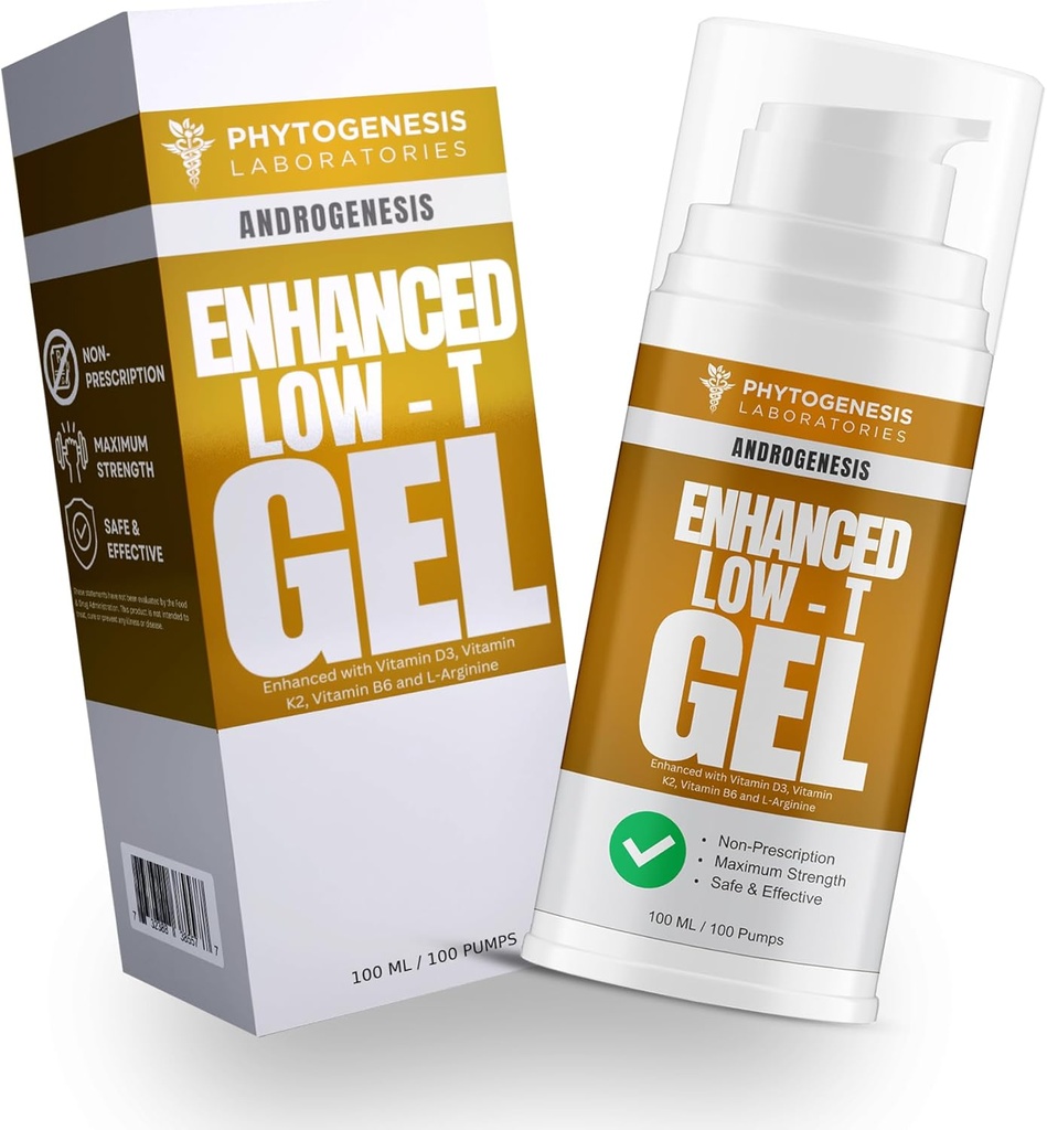 Gelişmiş Formula – Low T Support Gel – Erkekler için T Branson – Kas Kurtarma, Enerji Tasarrufu, Sağlıklı Ağlama – Şimdi Vitaminler D3, K2, B6 ve L-Arginine